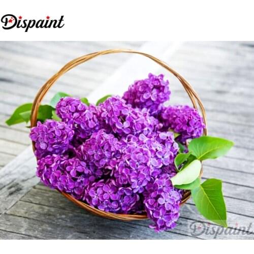 Dispaint Full Square/Round Drill 5D DIY Diamond Painting "purple flower" Embroidery Cross Stitch 5D Home Decor A11502