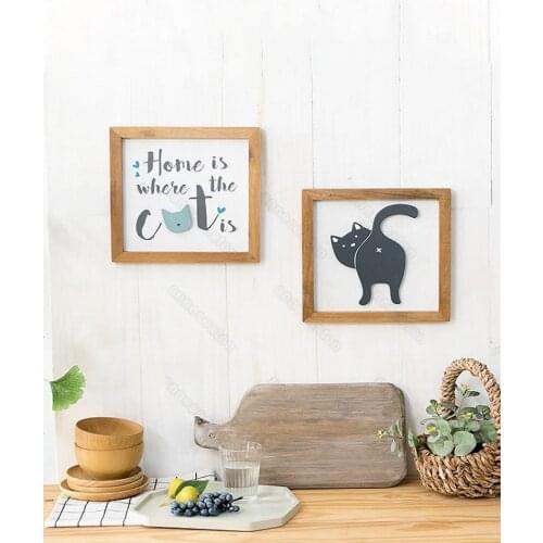 Nordic Style Canvas Painting Cartoon Black White Cats You and Me Home Poster and Print for Living Rooms Beroom Wall Decoration