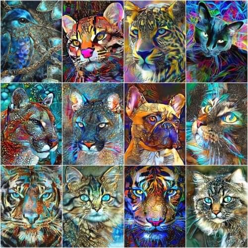 CHENISTORY Painting By Number Leopard Tiger Drawing On Canvas Handpainted Kits Art Gift DIY Pictures By Number Animal Home Decor