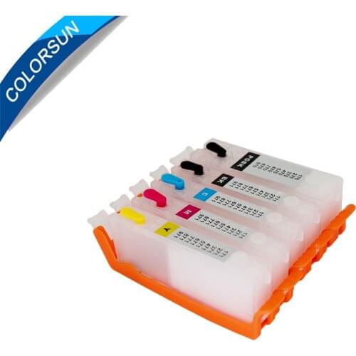 Colorsun Refilled 5 color PGI-470 CLI-471 Ink cartridge For Canon PIXMA MG6840 MG5740 TS5040 TS6040 Printer Cartridges ARC chips