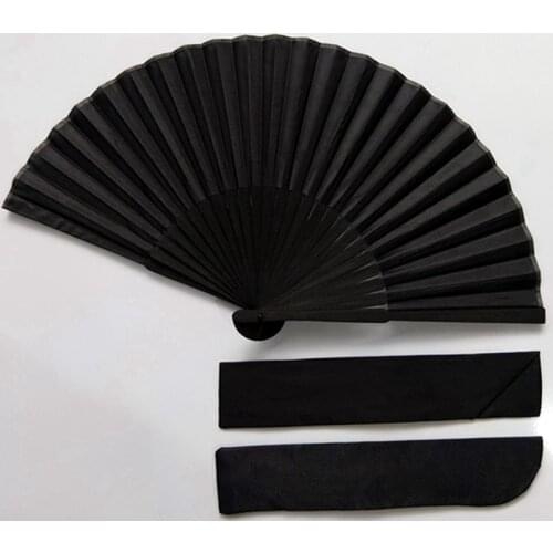 Chinese Style Black Vintage Hand Fan Folding Fans Dance Party Favor