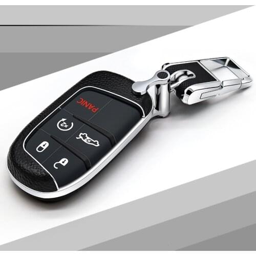 Leather Car Key Case Key Cover Key Shell For Dodge Journey Charger for Jeep Renegade Grand Cherokee for Chrysler 200 300