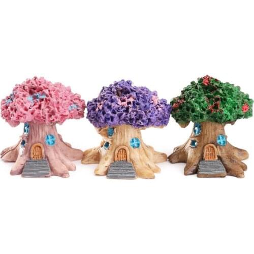 Mini Cute Fairy Tree House Miniature Garden Micro Landscape Ornament Craft Decor Doll House Desktop Supplies Accessories