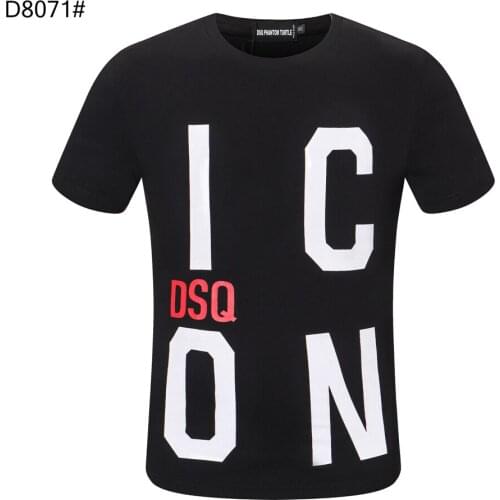 DSQ PHANTOM TURTLE Mens Short Sleeve Logo Series Graphic T-Shirt Men Fashion Print Cotton Tees Breathable Quality Tops D80711