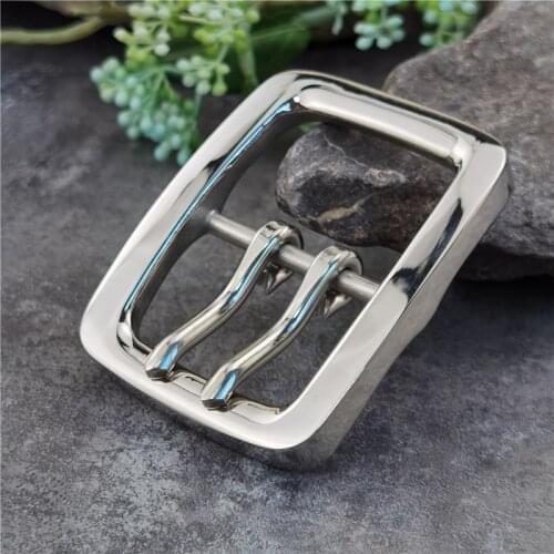 Stainless Steel Luxury Double Pin Tongue Belt Buckles For Men Belt DIY Leather Craft Buckle Belt Mens Waist Belt Buckle SK0015