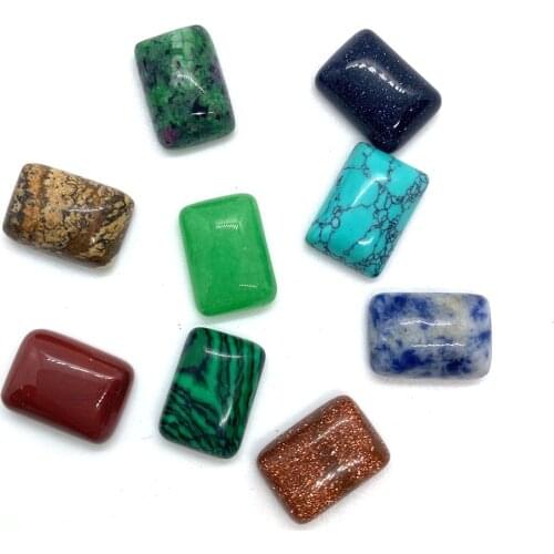 Natural Stone Rectangular Lapis Lazuli Malachite Obsidian Non-porous Beads for Handmade DIY Charm Necklace Bracelet Pendant