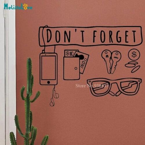 Do not forget the things when you go out Wall Decal Corridor Home Decor Removable Vinyl Wall Stickers BB799