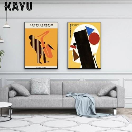 German Fashion Posters Vintage Canvas Painting Polish Illustration Wall Pictures Jazz Festival Prints Home Decoration For Room