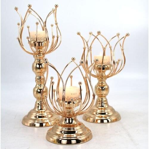 New design Metal Lotus Candlestick Metal Candle Holders For Wedding Centerpieces Home Decoration Table centerpieces