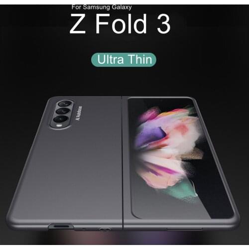 Pure Color Matte Thin Cover Case for Samsung Galaxy Z Fold 3 Phone Cover Slim Hard Plastic Protective Case for Z Fold3