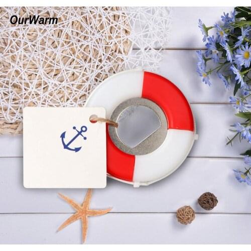 OurWarm 5pcs Lifesaver Bottle Opener Nautical Wedding Souvenir Decoration Gifts For Guest Baby Shower Birthday Party Supplies