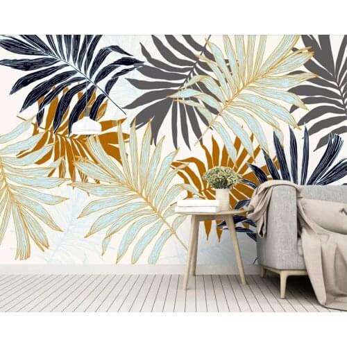 Papel de parede Hand-painted rainforest plant banana leaf 3d wallpaper,living room TV sofa wall bedroom wall papers home decor