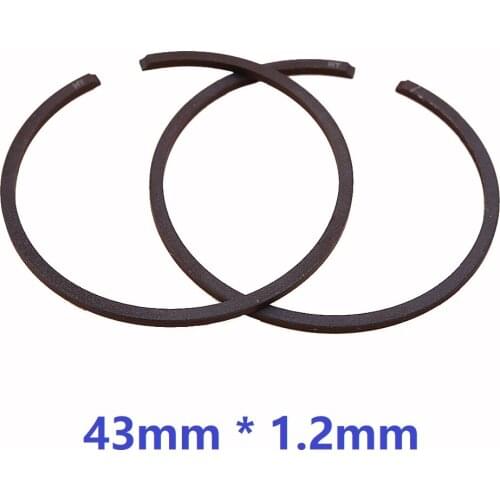 2pcs/lot Piston Ring 43mm * 1.2mm Fits ZENOAH G455 AVS 4500 45CC Chainsaw Cylinder Repair Parts 1.2mm Thickness 4pcs/lot Piston