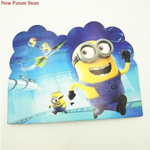 10pcs/lot Cartoon Miniones Party Supplies Invitation Card Childrens Birthday Party Decorations Kids Festival Supplies
