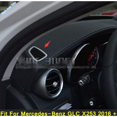 Lapetus Dashboard Air Condition AC Vent Outlet Frame Cover Trims 2PCS For Mercedes-Benz GLC X253 2016 - 2021 Metal Interior