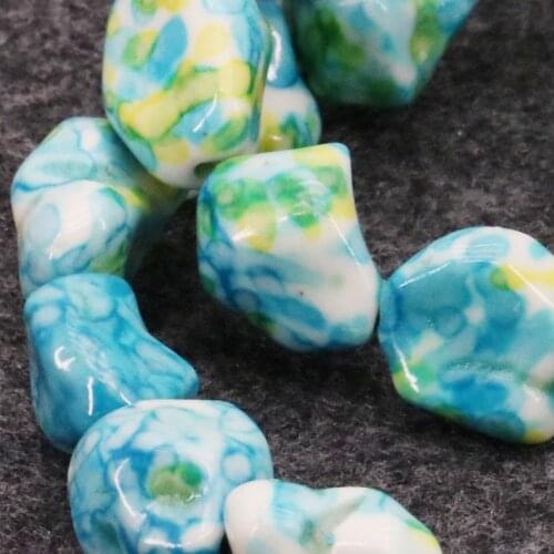 8-12mm Fashion Multicolor Riverstones Rain Flower Rainbow Stone Irregular Crafts Loose DIY Hand Made Beads 15inch Girls Jewelry