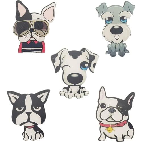 The Lovely Five Dogs Brooches Of Acrylic Animal Brooches Can Be Given To Friends Or Women As Schoolbag Or Backpack Decoration