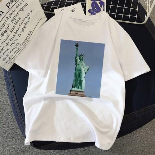 Women Sculpture white regular Harajuku Short Sleeve Women Tee Tops Women summer clothing New cute reindeer tshirt