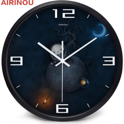 Airinou silver/white/black Laboratory Of Institute Of Academy Of Sciences Study Room Glass clock, Space Series Watch