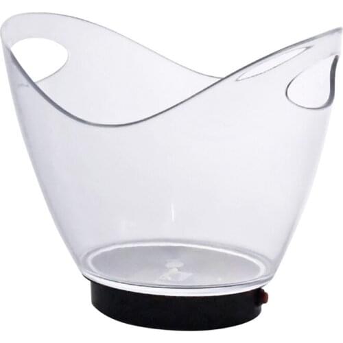 Luminous Plastic Ice Bucket Transparent Colorful LED Ice Bucket Ice Bucket for Bar and Restaurant