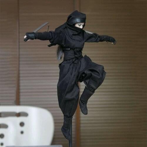TOYSDAO TDA-04 1/6 Female Ninja Costume Set Black for 12 inch action figure body