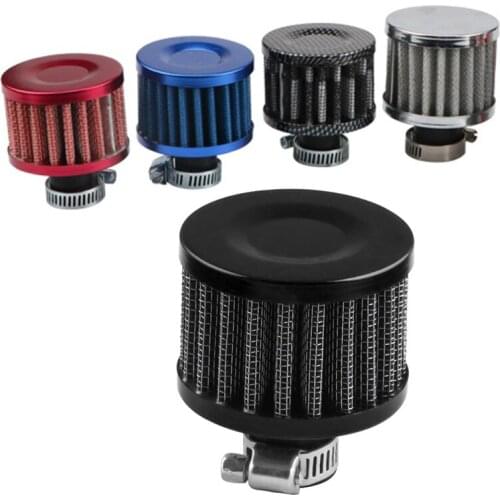 Universal Interface Motorcycle Air Filters 12mm Sliver Car Cone Cold Air Intake Filter Turbo Vent Crankcase Breather