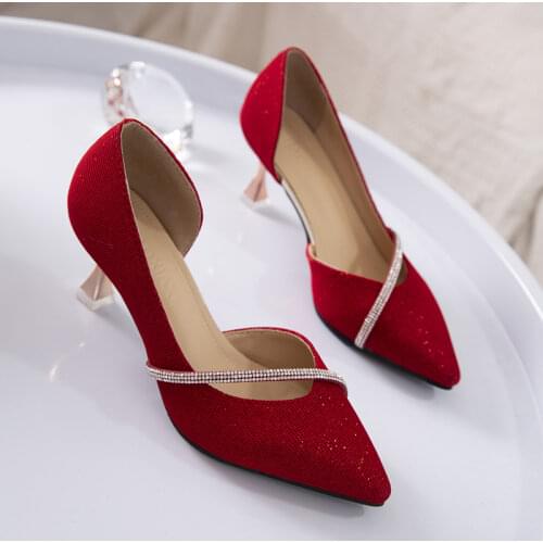 New 6CM Heel Shoes Women Office Ladies Pointed Toe Kitten Heels Pumps Woman Shoes Work Girls Party Footwear Wholesale Wedding