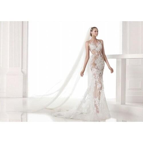 TOPQUEEN V30 Double-Layer Super Size Bridal Veil Long 5M White Ivory Wedding Tulle with Hair Comb for Women Marriage Banquet