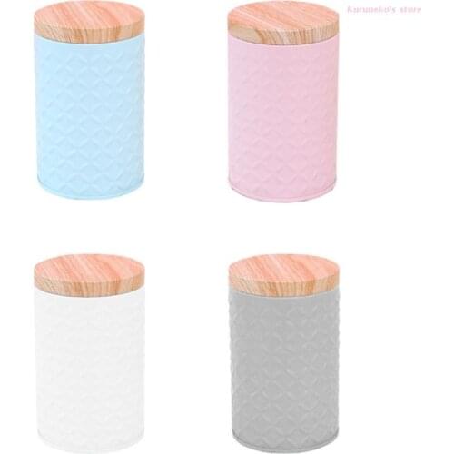 Wood Grain Tin Box Metal Storage Box Coffee Tea Cans Home Organizer Kitchen Case Tea Caddies Canister 4 Colors
