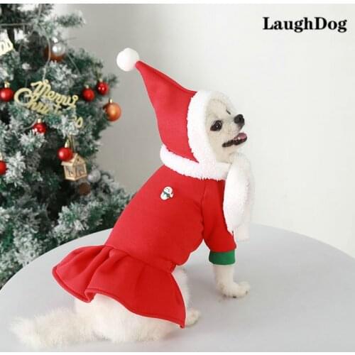 2021 Christmas Style Autumn Winter Pet Dog Clothes With Hat Boy Girl Dog Cat Hooded Coat Jacket For Small Puppy Popular Clothing