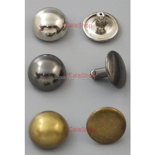 12mm 1/2" 200 sets Double Mushroom Domed Rivet Cap Stud Rapid Leather craft for clothes Bracelet
