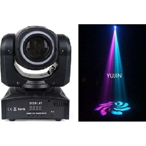 12pcs/lot DMX 30W beam spot mini moving head gobo light with 12pcs LED strip