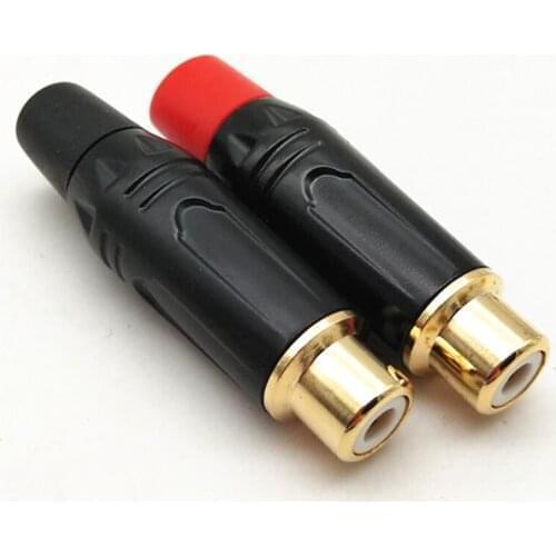 12Pcs/lot Good Quality welding copper Gold Plated RCA Connector RCA Female plug adapter for Audio Vidiod Wire Connector plug