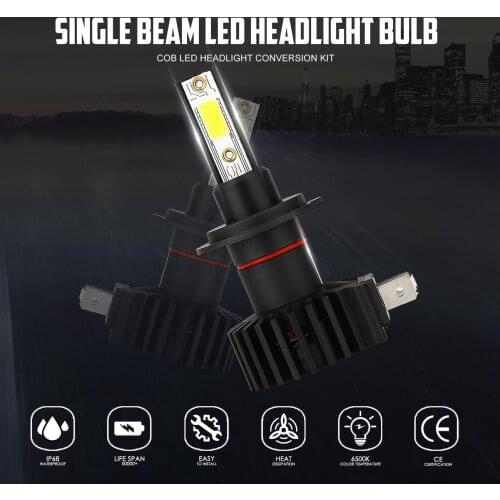 IRONWALLS 2 Pcs 50W Car LED Headlight Bulbs 5000lm 6000K Auto Headlamp COB Chip H1 H4 H7 H11 9005 9006 Led Light Fog lamp