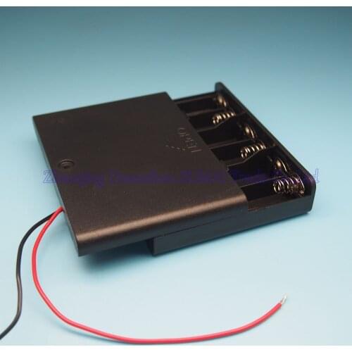 25pcs/lot AA Battery Box / Case / Holder with cover and switch 6xAA Battery Storage Box