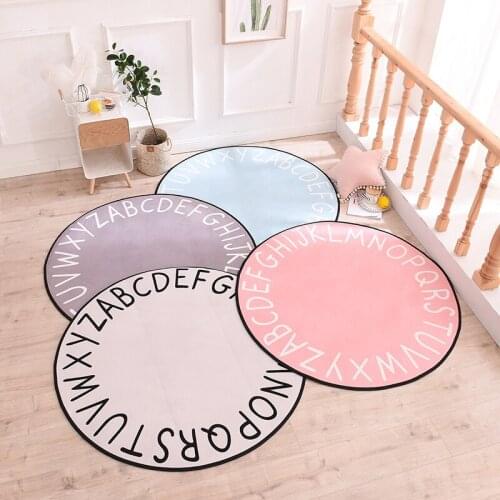 26 English Word Mat Carpet Children Photography backdrop room decoration White Round ABC RUG Mat for tent paly