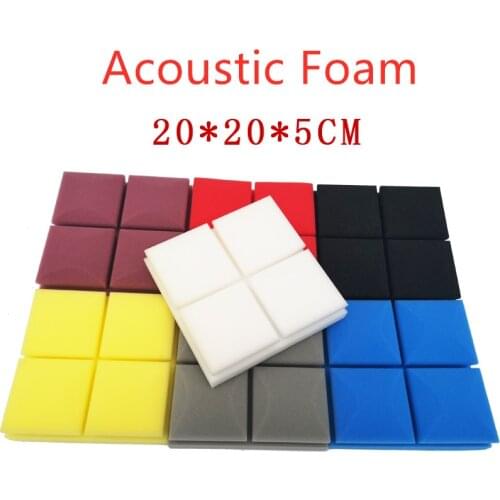 4/12/24pcs 200x200x50mm Studio Acoustic Soundproof Foam 6 Colors Pyramid Sound Absorption Treatment Panel Tile Wedge Foam