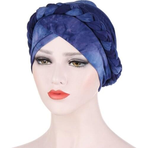 Arab headwrap hat islamic headwrap female india hat Women Turban Hijab Muslim Hijab Caps soild color braid inner hijab bonnet