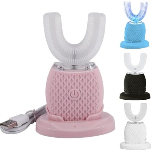 Automatic 360 Degree Sonic Electric Tooth Brush U Type Silicone Tooth Brush USB Rechargeable Teeth Cleaner