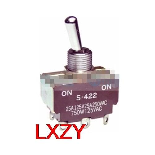 Free Shipping 2Pcs/Lot S422 S-422 25A250VAC DPDT Two Normally Open Oscillating Switch 2-Speed