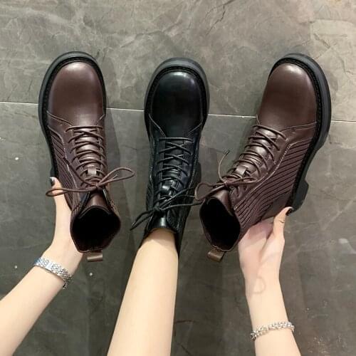 Martin boots female British style spring and autumn 2020 new wild elastic stocking boots thin boots thick heel short boots