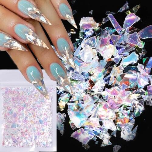 Nail Aurora Fragment Paper Irregular Colorful Candy Gradient Fragments Aurora Illusion Sequins Glitter 3D Nail Art Decorations