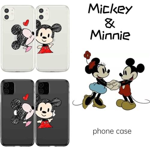 Disney Mickey Mouse Transparent Anime Phone Case for iPhone 11 12 Pro Max mini 6 7 8 plus XR X XS MAX SE Shockproof cover gift