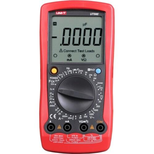 UNI-T UT58E Digital Multimeter AC DC Voltmeter Full Icon LCD DisplayTemperature Frequency Capacitance Diode Transistor