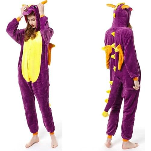 Children Pajamas Winter Sleepwear Boys Onesies Girls Pajamas Sets Cute Purple Dragon Totoro Stitch Animal Kids Pyjamas Pijama