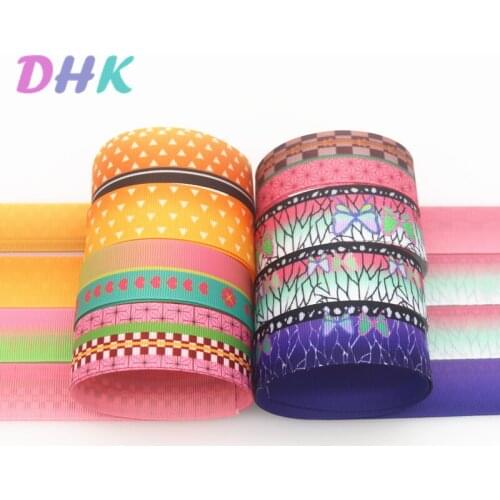 DHK 50yards Japan cartoon Ribbon double two face printed grosgrain DIY OEM decoration S1371