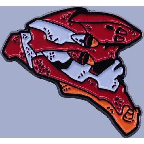 EVA Unit-02 Evangelion Mecha Head Enamel Brooch Pins Badge Lapel Pin Brooches Collar Jeans Jacket Fashion Jewelry Accessories