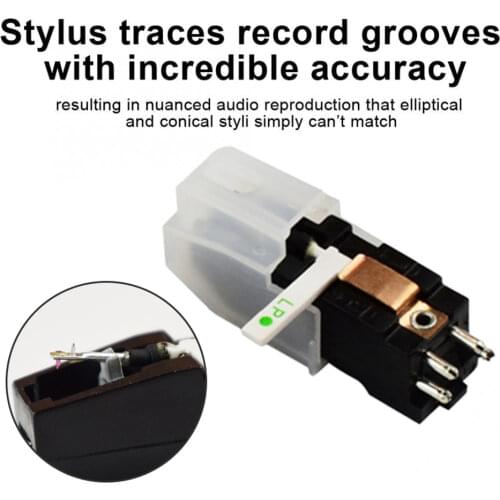 Stylus Needle Double Ruby Sapphire Stereo Ruby Sapphire Dual Stylus Turntable Cartridge Replacement for LP 78 RPM Record