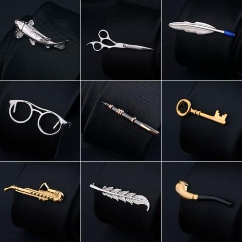 Mens Fashion Tie Clips Metal Necktie Bar Crystal Formal Shirt Wedding Ceremony Gold Tie Clip Mens Party Gifts