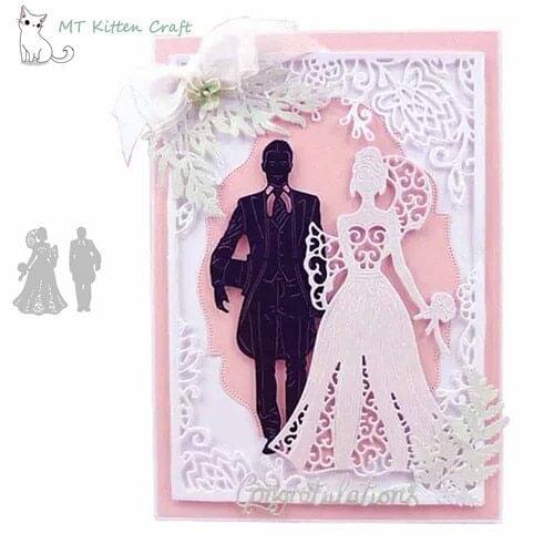 MT Craft Bride and Groom Wedding Metal Cutting Dies Stencils Scrapbooking Photo Album Decor Embossing Paper Card Crafts Die Cut